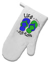 Life is Better in Flip Flops - Blue and Green White Printed Fabric Oven Mitt-Oven Mitt-TooLoud-White-Davson Sales