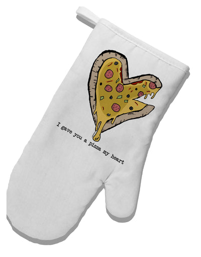 TooLoud I gave you a Pizza my Heart White Printed Fabric Oven Mitt-OvenMitts-TooLoud-Davson Sales