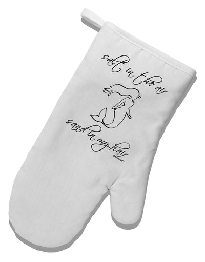 Salt in the Air Sand in My Hair - Mermaid White Printed Fabric Oven Mitt-Oven Mitt-TooLoud-White-Davson Sales