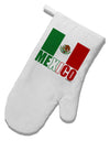 Mexican Flag - Mexico Text White Printed Fabric Oven Mitt by TooLoud-Oven Mitt-TooLoud-White-Davson Sales