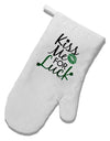 Kiss Me For Luck White Printed Fabric Oven Mitt-Oven Mitt-TooLoud-White-Davson Sales