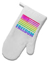 American Pride - Rainbow Flag - Freedom White Printed Fabric Oven Mitt-Oven Mitt-TooLoud-White-Davson Sales