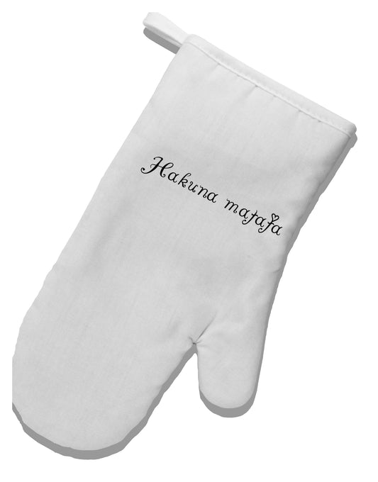 TooLoud Hakuna Matata White Printed Fabric Oven Mitt-OvenMitts-TooLoud-Davson Sales