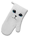 Blue-Eyed Cute Cat Face White Printed Fabric Oven Mitt-Oven Mitt-TooLoud-White-Davson Sales