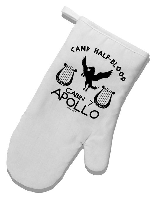 Cabin 7 Apollo Camp Half Blood White Printed Fabric Oven Mitt-Oven Mitt-TooLoud-White-Davson Sales