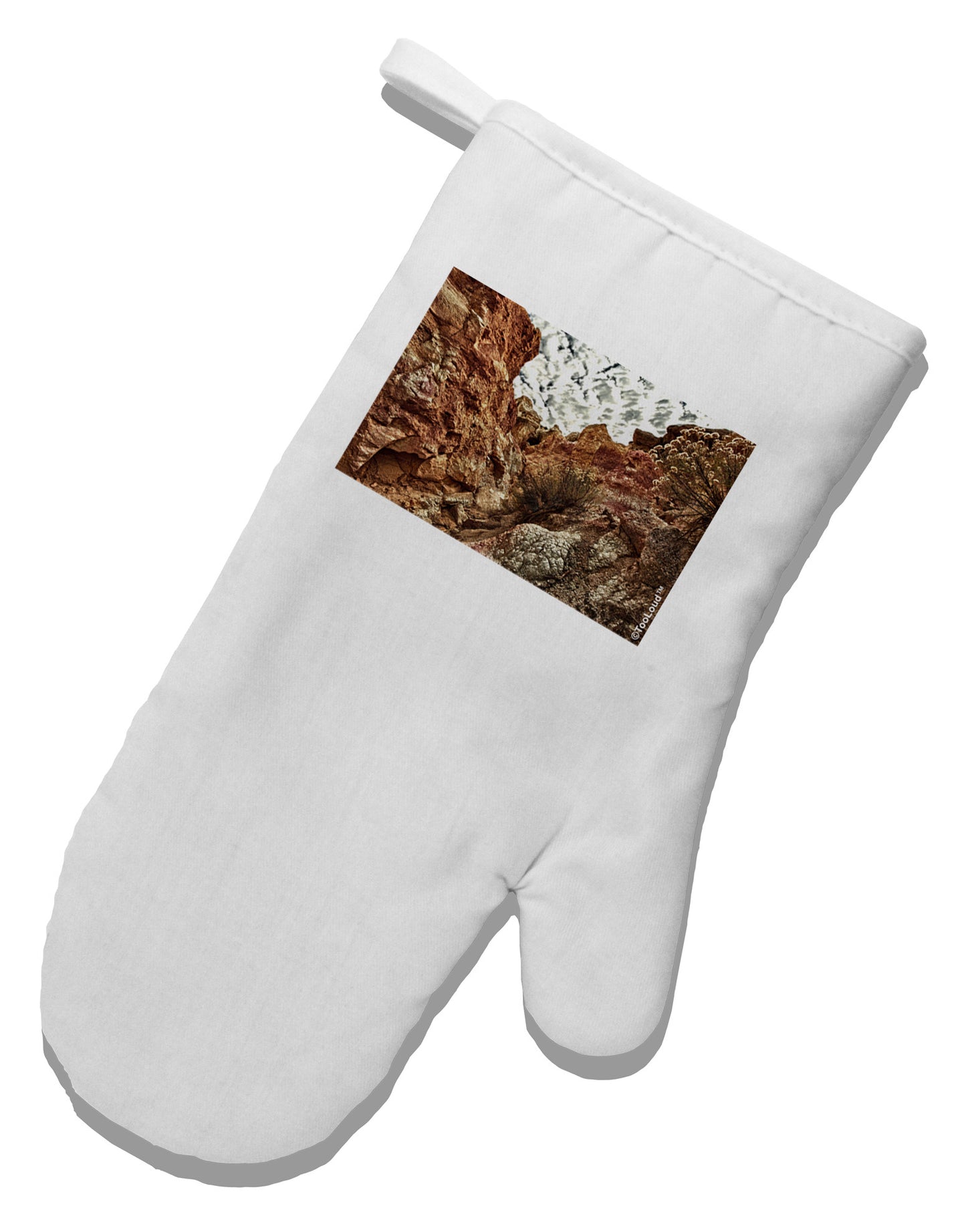 Colorado Painted Rocks White Printed Fabric Oven Mitt-Oven Mitt-TooLoud-White-Davson Sales