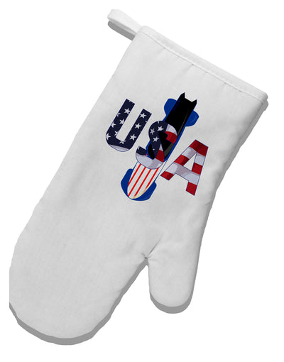 USA Bobsled White Printed Fabric Oven Mitt by TooLoud-Oven Mitt-TooLoud-White-Davson Sales