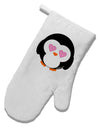 Cute Penguin - Heart Eyes White Printed Fabric Oven Mitt by TooLoud-Oven Mitt-TooLoud-White-Davson Sales