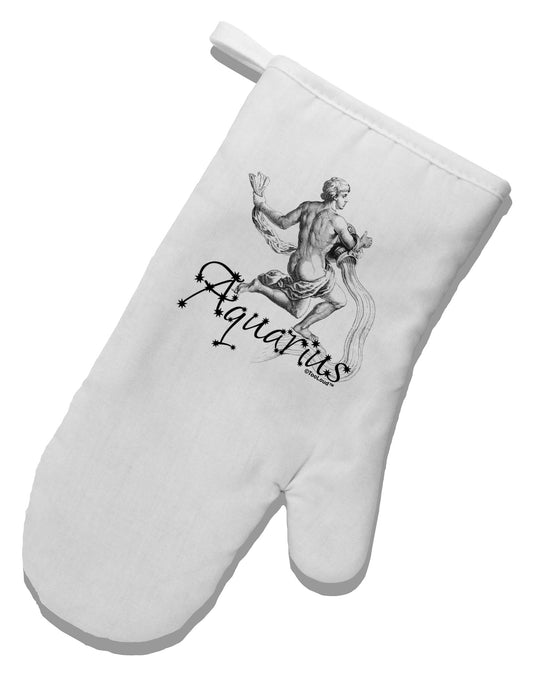 Aquarius Illustration White Printed Fabric Oven Mitt-Oven Mitt-TooLoud-White-Davson Sales