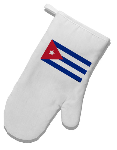 Cuba Flag Cubana White Printed Fabric Oven Mitt by TooLoud-Oven Mitt-TooLoud-White-Davson Sales