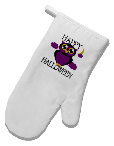 Owl Purple Text White Printed Fabric Oven Mitt-Oven Mitt-TooLoud-White-Davson Sales