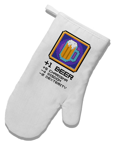 Pixel Beer Item White Printed Fabric Oven Mitt-Oven Mitt-TooLoud-White-Davson Sales