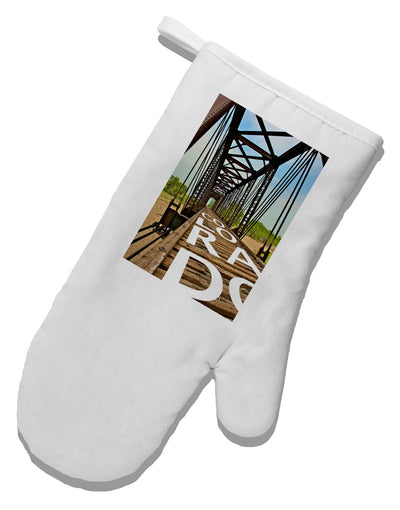 Colorado Bridge Text White Printed Fabric Oven Mitt-Oven Mitt-TooLoud-White-Davson Sales