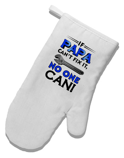 If Papa Can't Fix It White Printed Fabric Oven Mitt-Oven Mitt-TooLoud-White-Davson Sales