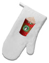 Merry Christmas Latte Cup White Printed Fabric Oven Mitt-Oven Mitt-TooLoud-White-Davson Sales