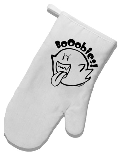 TooLoud Booobies White Printed Fabric Oven Mitt-OvenMitts-TooLoud-Davson Sales