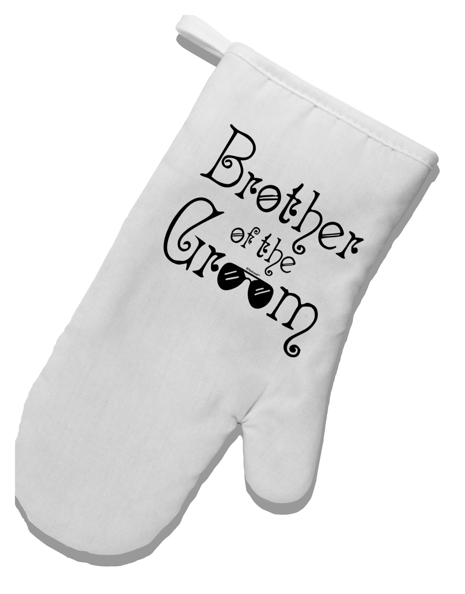 TooLoud Brother of the Groom White Printed Fabric Oven Mitt-OvenMitts-TooLoud-Davson Sales