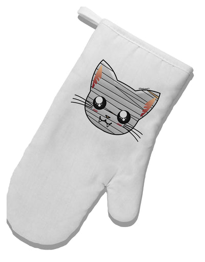 Mummy Kitty White Printed Fabric Oven Mitt by TooLoud-Oven Mitt-TooLoud-White-Davson Sales