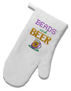 Beads And Beer White Printed Fabric Oven Mitt-Oven Mitt-TooLoud-White-Davson Sales
