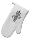 Cute Robot Male White Printed Fabric Oven Mitt by TooLoud-Oven Mitt-TooLoud-White-Davson Sales