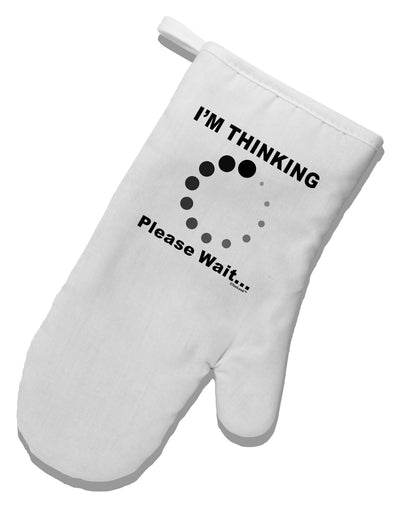 Thinking Please Wait White Printed Fabric Oven Mitt-Oven Mitt-TooLoud-White-Davson Sales