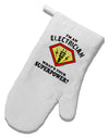 Electrician - Superpower White Printed Fabric Oven Mitt-Oven Mitt-TooLoud-White-Davson Sales