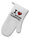 I Heart My Gamer Husband White Printed Fabric Oven Mitt-Oven Mitt-TooLoud-White-Davson Sales