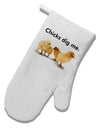 Chicks Dig Me White Printed Fabric Oven Mitt-Oven Mitt-TooLoud-White-Davson Sales