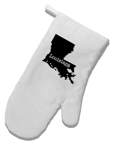 Louisiana - United States Shape White Printed Fabric Oven Mitt-Oven Mitt-TooLoud-White-Davson Sales