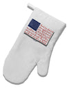 Veterans Scripted Flag White Printed Fabric Oven Mitt-Oven Mitt-TooLoud-White-Davson Sales