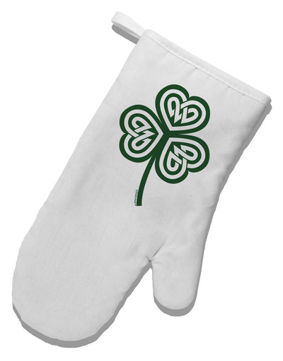 Celtic Knot Irish Shamrock White Printed Fabric Oven Mitt-Oven Mitt-TooLoud-White-Davson Sales