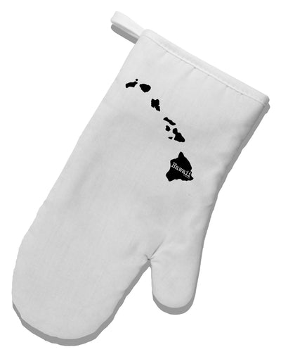 Hawaii - United States Shape White Printed Fabric Oven Mitt-Oven Mitt-TooLoud-White-Davson Sales