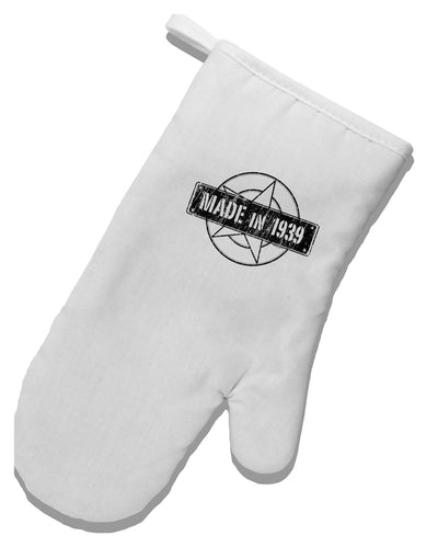 TooLoud 80th Birthday Made in 1939 White Printed Fabric Oven Mitt-OvenMitts-TooLoud-Davson Sales