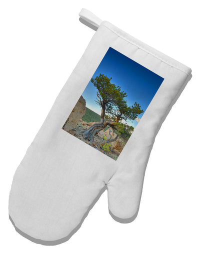 Colorado Landscape Tree White Printed Fabric Oven Mitt-Oven Mitt-TooLoud-White-Davson Sales