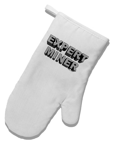 Expert Miner White Printed Fabric Oven Mitt-Oven Mitt-TooLoud-White-Davson Sales