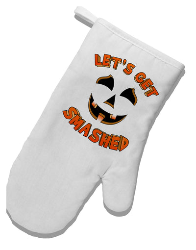 Let's Get Smashed Pumpkin White Printed Fabric Oven Mitt by TooLoud-Oven Mitt-TooLoud-White-Davson Sales