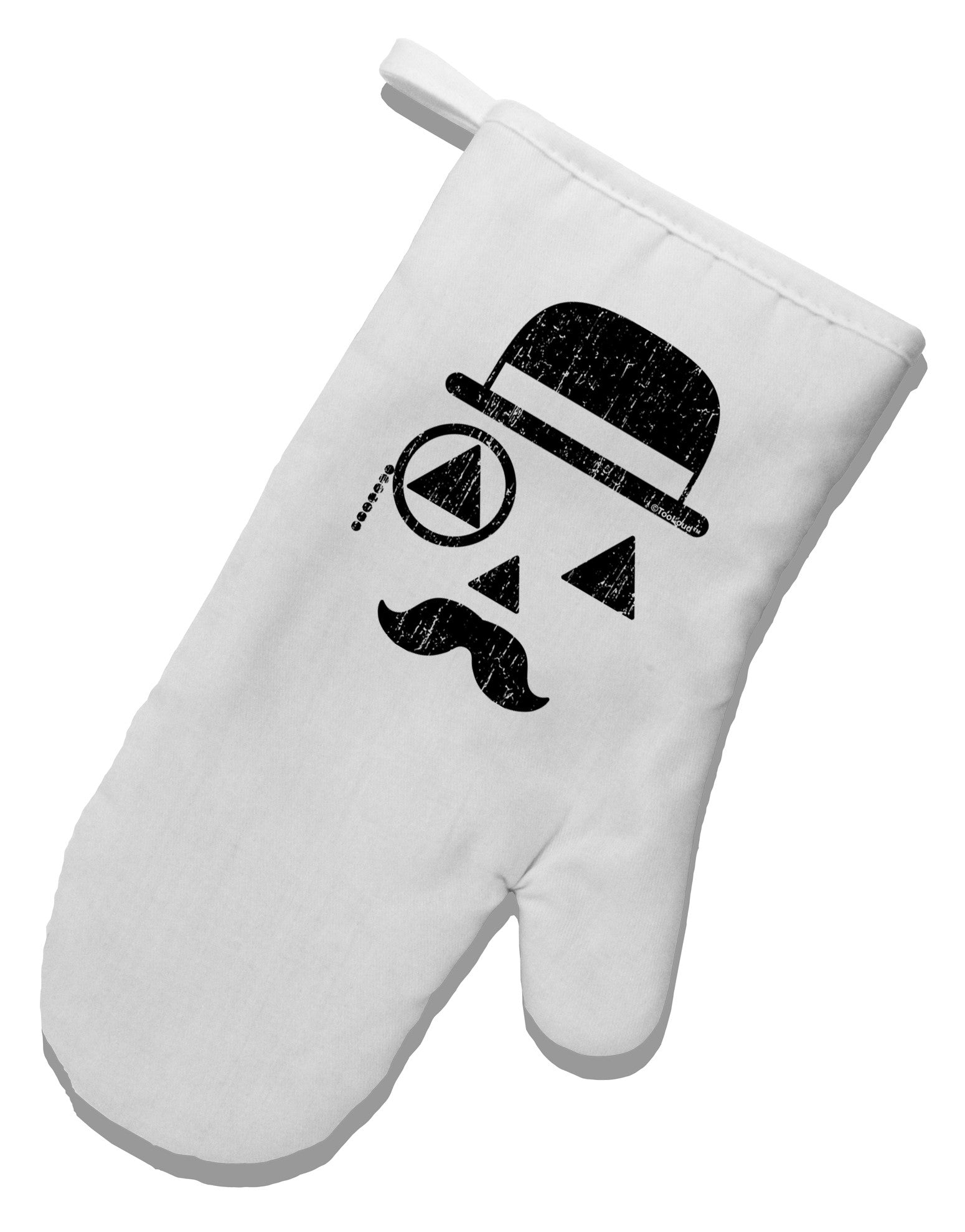 Gentleman Pumpkin Distressed White Printed Fabric Oven Mitt-Oven Mitt-TooLoud-White-Davson Sales