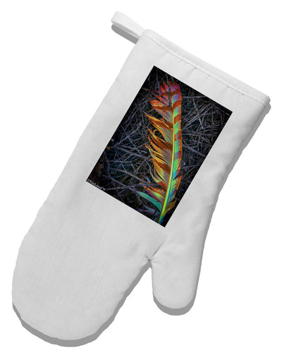 Rainbow Feather White Printed Fabric Oven Mitt-Oven Mitt-TooLoud-White-Davson Sales