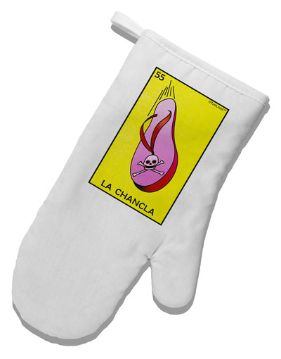 La Chancla Loteria Solid White Printed Fabric Oven Mitt by TooLoud-TooLoud-White-Davson Sales