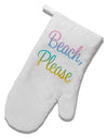 Beach Please - Summer Colors White Printed Fabric Oven Mitt-Oven Mitt-TooLoud-White-Davson Sales