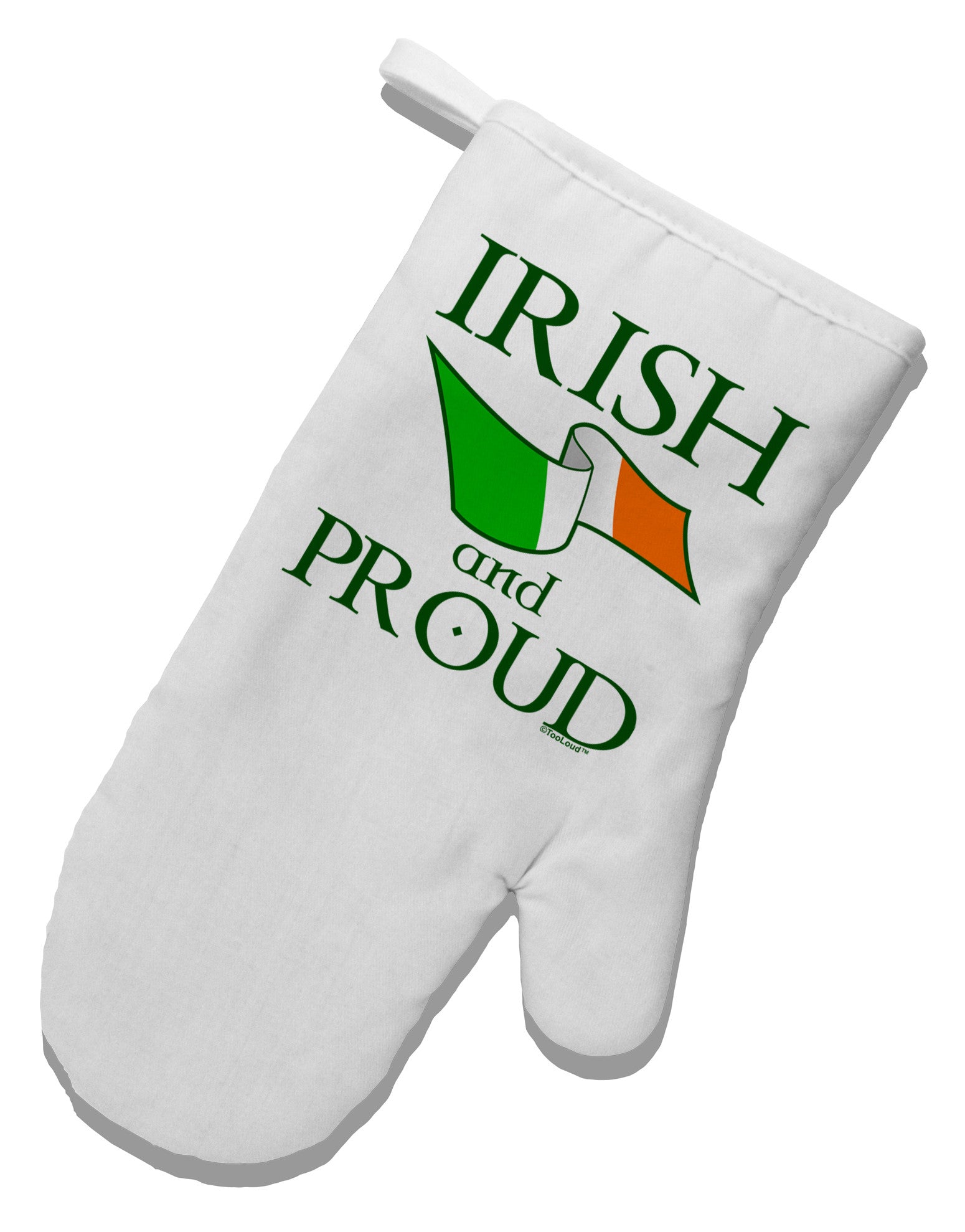 Irish and Proud White Printed Fabric Oven Mitt-Oven Mitt-TooLoud-White-Davson Sales