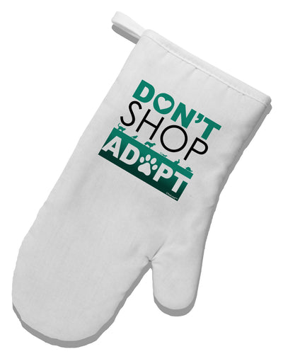 Don't Shop Adopt White Printed Fabric Oven Mitt-Oven Mitt-TooLoud-White-Davson Sales