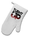 Turnt Up Distressed White Printed Fabric Oven Mitt-Oven Mitt-TooLoud-White-Davson Sales