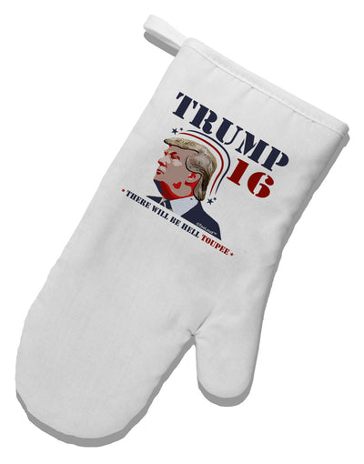 Trump - Hell Toupee White Printed Fabric Oven Mitt-Oven Mitt-TooLoud-White-Davson Sales