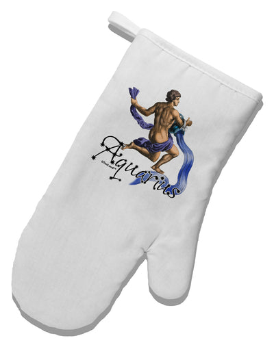 Aquarius Color Illustration White Printed Fabric Oven Mitt-Oven Mitt-TooLoud-White-Davson Sales