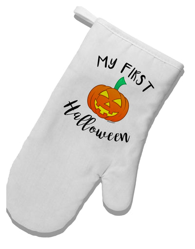 My First Halloween White Printed Fabric Oven Mitt by TooLoud-Oven Mitt-TooLoud-White-Davson Sales