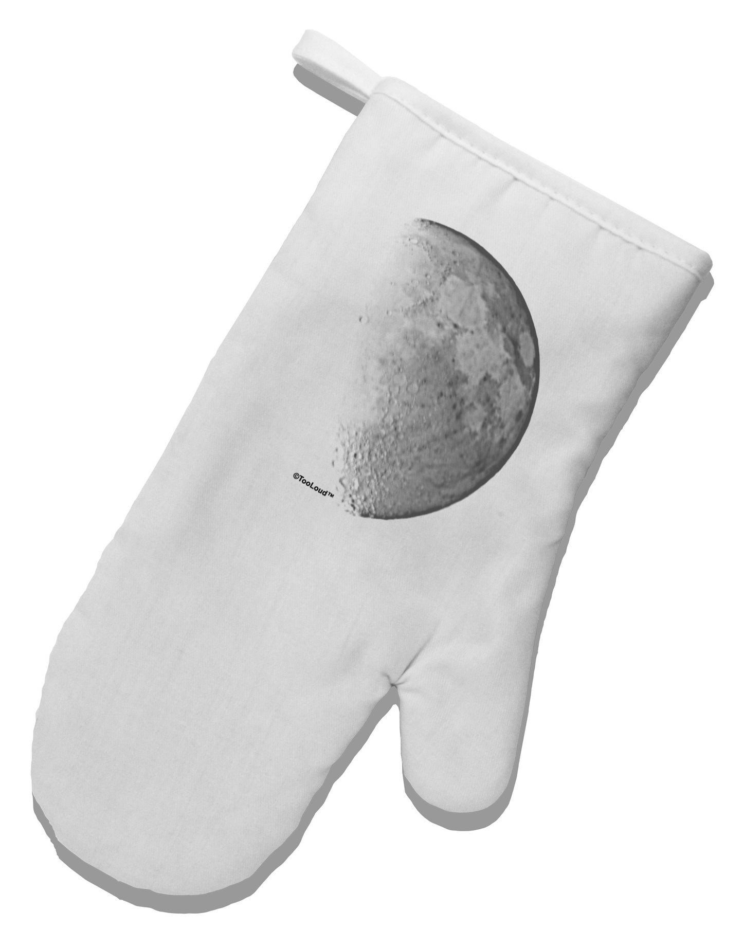 Moon Shadow White Printed Fabric Oven Mitt-Oven Mitt-TooLoud-White-Davson Sales