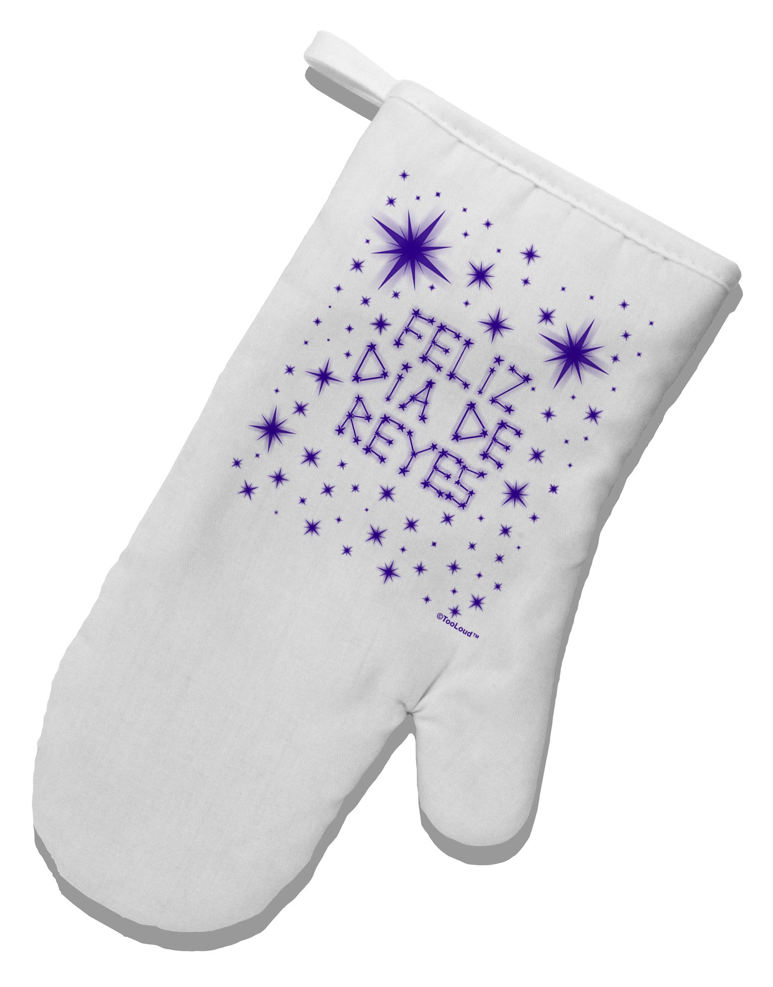 Feliz Dia de Reyes - Estrellas Brillantes White Printed Fabric Oven Mitt by TooLoud-Oven Mitt-TooLoud-White-Davson Sales
