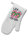 Life is Better in Flip Flops - Pink and Green White Printed Fabric Oven Mitt-Oven Mitt-TooLoud-White-Davson Sales