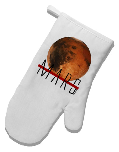 Planet Mars Text White Printed Fabric Oven Mitt-Oven Mitt-TooLoud-White-Davson Sales